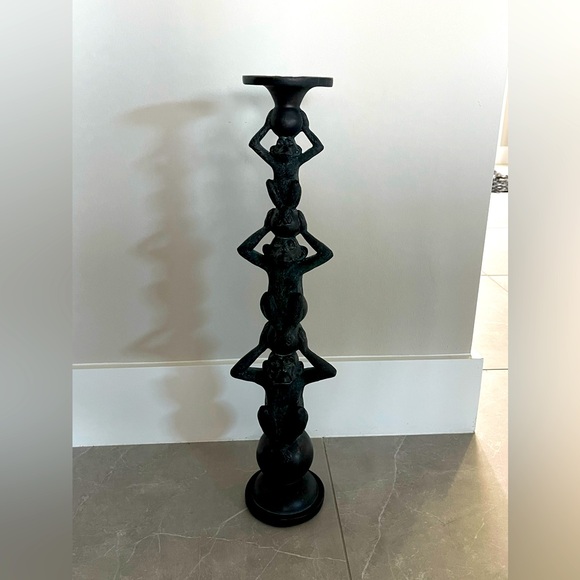 Three monkey candle holder - Picture 1 of 12